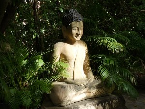 Buddha sculpture in the garden