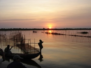 Sunset on the Tonle Sap great lake