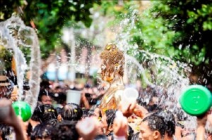 The pouring water in Cambodia