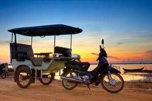 A beautiful decorated tuk-tuk in Siem Reap