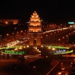 The impressive of the monument at night