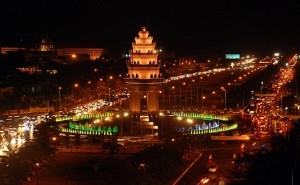 The impressive of the monument at night