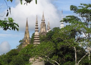  Ancient stupas from distance