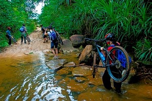 Mountain bike riding