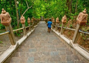 The long stairway up to the top