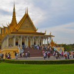 Visitors gathering at Royal Palace in dry season from November to May