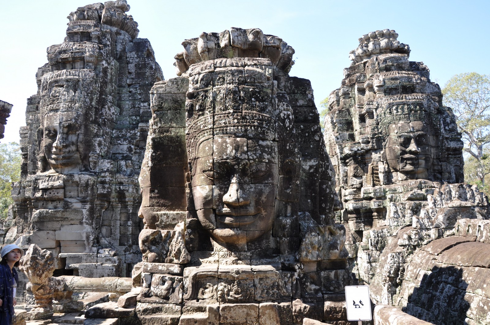 The faces which contain many suppositions in Bayon temple