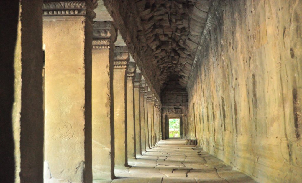 The Angkor Wat stone corridors 